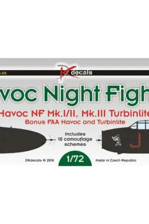Exclusieve Aanbieding Sticker Douglas Boston / Havoc Night Fighters1.Havoc NF Mk.I Pandora, BT465, F / Lt.Burke, Sgt.Litnhune / Sgt.Southall, No.93