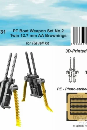 Op = Op PT Boat Weapon Set No.2 - Twin 12.7 mm AA Brownings (2 printed pcs) 1/72 Accessoire