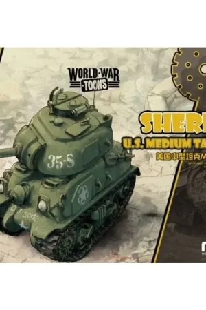 M4A1 Sherman US Tank Wereldoorlog Toon Meng Model Kids reeks van de karikatuur Schaalmodel Beperkte Voorraad