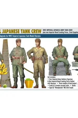 Aanbieding WW2 IMPERIAL JAPANESE TANK CREW + one Imperial Naval Landing Force Food Supplier Schaalmodel