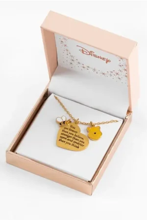 WINNIE THE POOH - Heart - Plated Brass Necklace Hanger Finale Uitverkoop