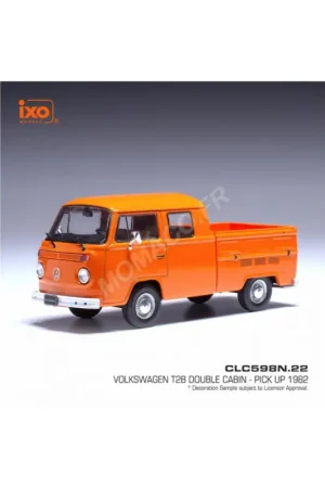 Volkswagen t2 double cab 1972 orange Miniatuur Dagaanbieding