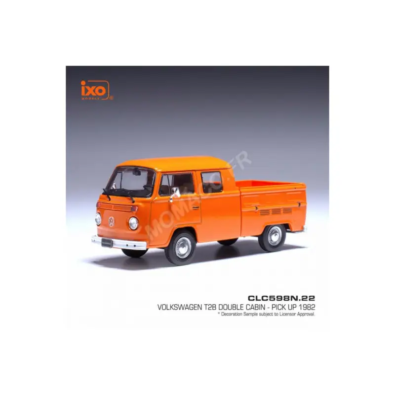 Volkswagen t2 double cab 1972 orange Miniatuur Dagaanbieding