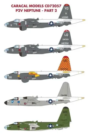 Sticker Herdrukt!Lockheed P2V Neptune Deel 2 Deze sticker biedt nog vijf markeeropties voor de Hasegawa-set van het P2V Neptun Goedkoop
