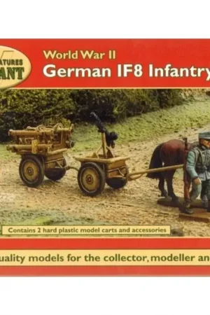 German IF8 Infantry Cart. Includes 2 horses, 2 carts and choice of vehicle attachments, Panzerschrecks and carrying frame, machi Hete Deal