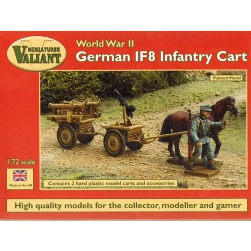 German IF8 Infantry Cart. Includes 2 horses, 2 carts and choice of vehicle attachments, Panzerschrecks and carrying frame, machi Hete Deal