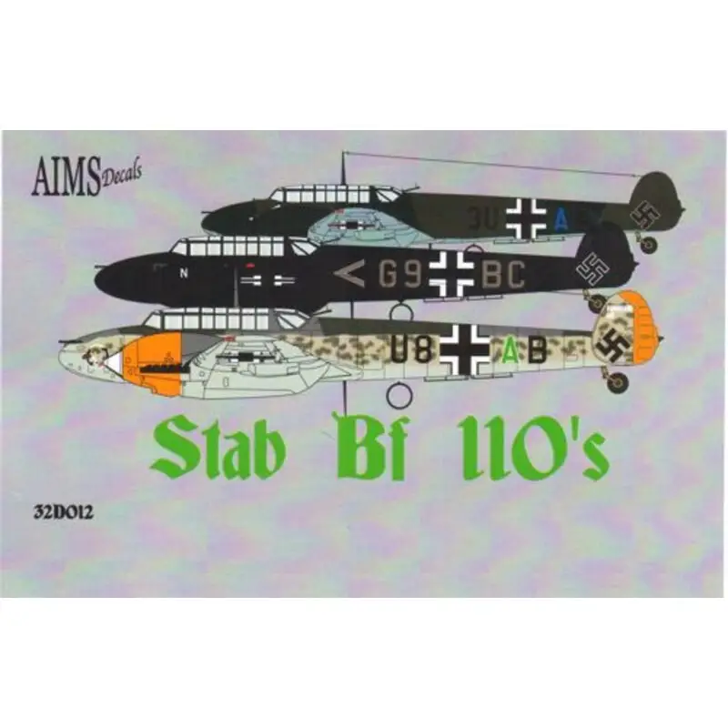 Direct Beschikbaar Sticker Stab Messerschmitt Bf-110's '(6 mogelijke opties waaronder 1 set volledige insignes en dag- en nachtstencils plus cockpi