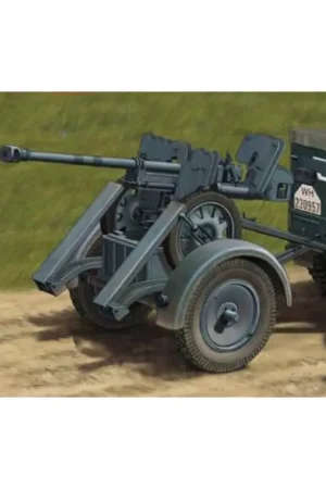 Beperkte Voorraad 2.8cm sPzB41 op grotere stalen wielen wagen met aanhanger Schaalmodel