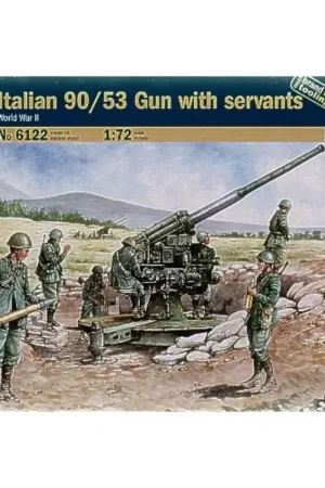 WWII Italian 90/53 Gun with Crew Schaalmodel Rechtstreeks Van De Fabrikant