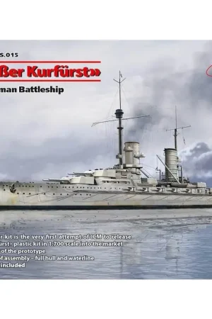 Actieprijs Grosser Kurfurst (full hull & waterline), WWI German Battleship • This particular kit is the very first attempt of ICM to