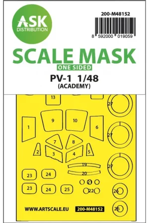 Lockheed PV-1 Ventura one-sided express fit mask for Academy Accessoire Premium