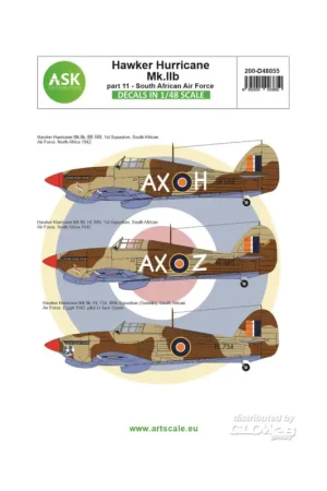 Decal Hawker Hurricane Mk.IIB part 11 - South African Air Force Merkproduct