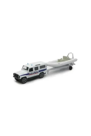 Voordeelprijs [HC] - Land Rover Defender 110 Police + Zodiac 1/43
