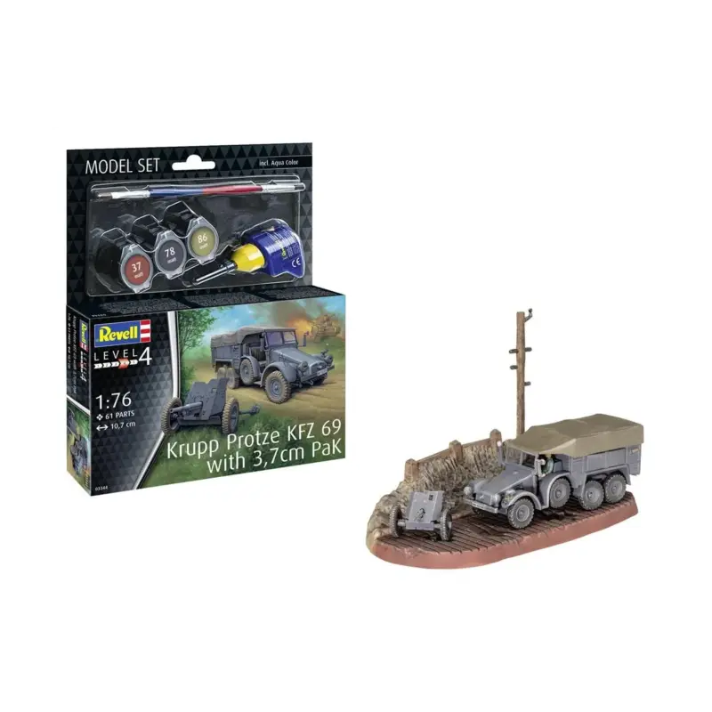 Aanbieding Model Set Krupp Protze KFZ 69 with 3,7cm Pak Schaalmodel