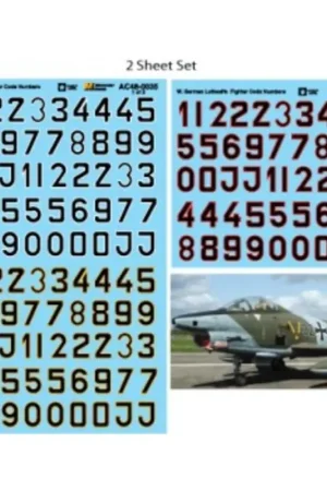 Nu Kopen Sticker German Luftwaffe Fighter Code Numbers (Black Fill) Decal