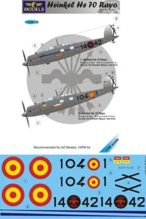 Betrouwbaar Sticker Heinkel He 70 Rayo (AZ/HiPM) Decal