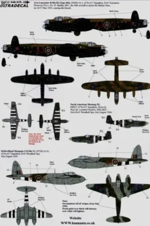 Sticker 617 (Dambusters) Squadron 1943-2008 (7) Avro Lancaster B.Mk.III ED906 AJ-J Fl.Lt D.J.H Maltby DFC the fifth Lanc to atta Bestel Nu