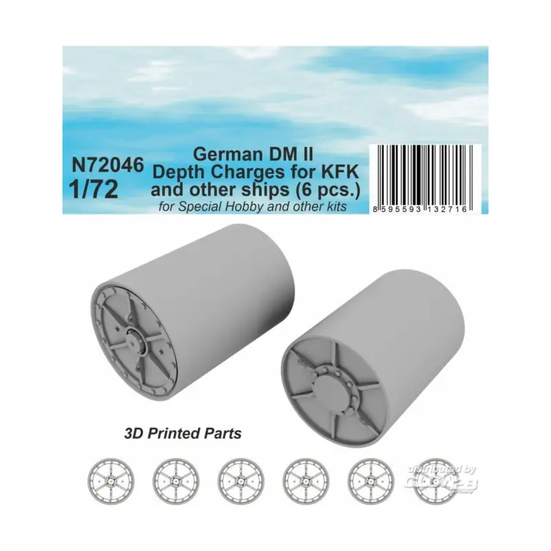 Goedkoop German DM II Depth Charges (6 pcs.) for KFK and other ships for Special Navy kit