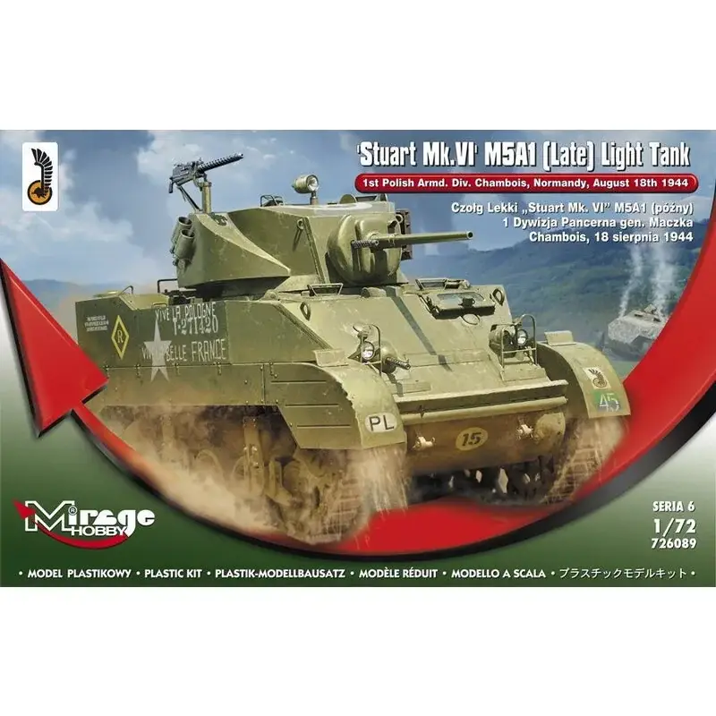 Stuart MK.VI M5A1 (late) lichte tank Schaalmodel Snelle Levering