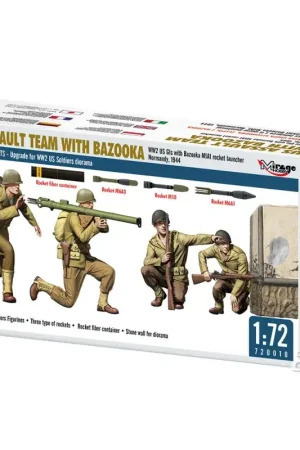 Dagaanbieding US ASSAULT TEAM WITH BAZOOKA, WW2 US GIs with Bazooka M1A1 rocket launcher Normandy, 1944
