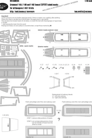 Veilige Betaling Grumman F-14A/F-14B/F-14D Tomcat EXPERT kabuki masks canopy including inner side masks, other clear parts, tails, exhaust nozzle