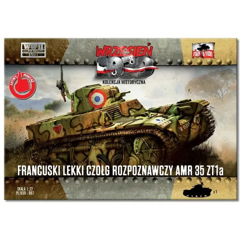 AMR35 ZT1a Franse verkenningstank Schaalmodel Hoge Kwaliteit