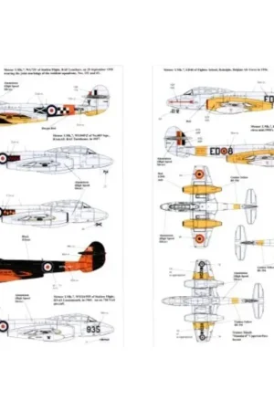 Sticker Gloster Meteor T.7 (12) VZ637/P 502 (Ulster) Squadron RAF Aldergrove WH224/Z `The Isle of Sheppy′ 500 (County of Kent) S Populair