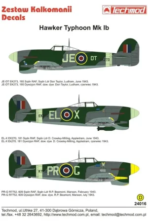 Dagaanbieding Sticker Hawker Typhoon Mk.Ib Decal