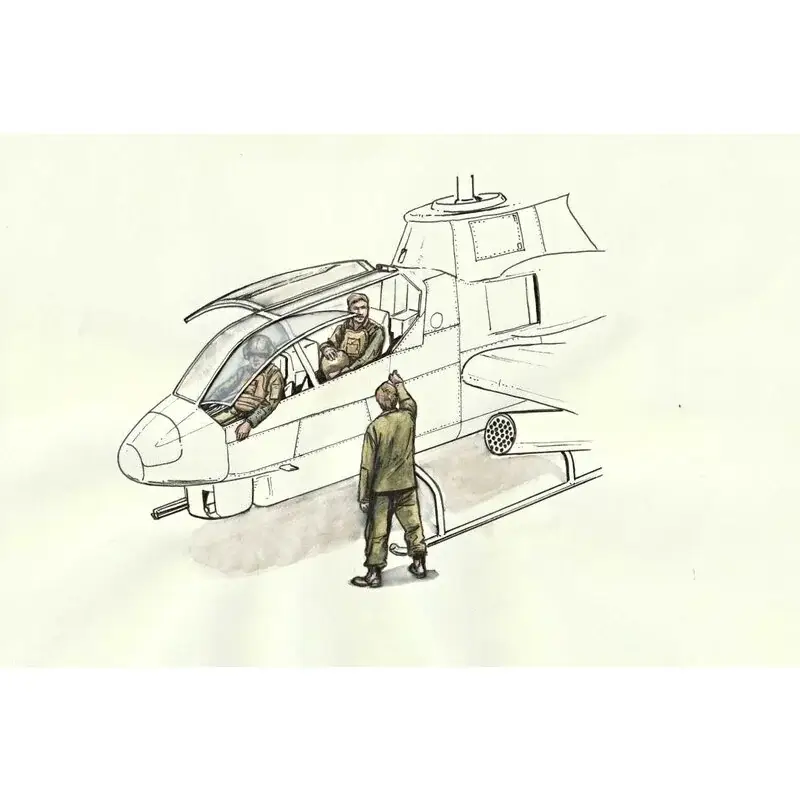 Express Levering Bell AH-1 Zittende piloten (2 figuren) en grondpersoneel (1 figuur) (ontworpen om te worden gebruikt met speciale Hobby-kits)