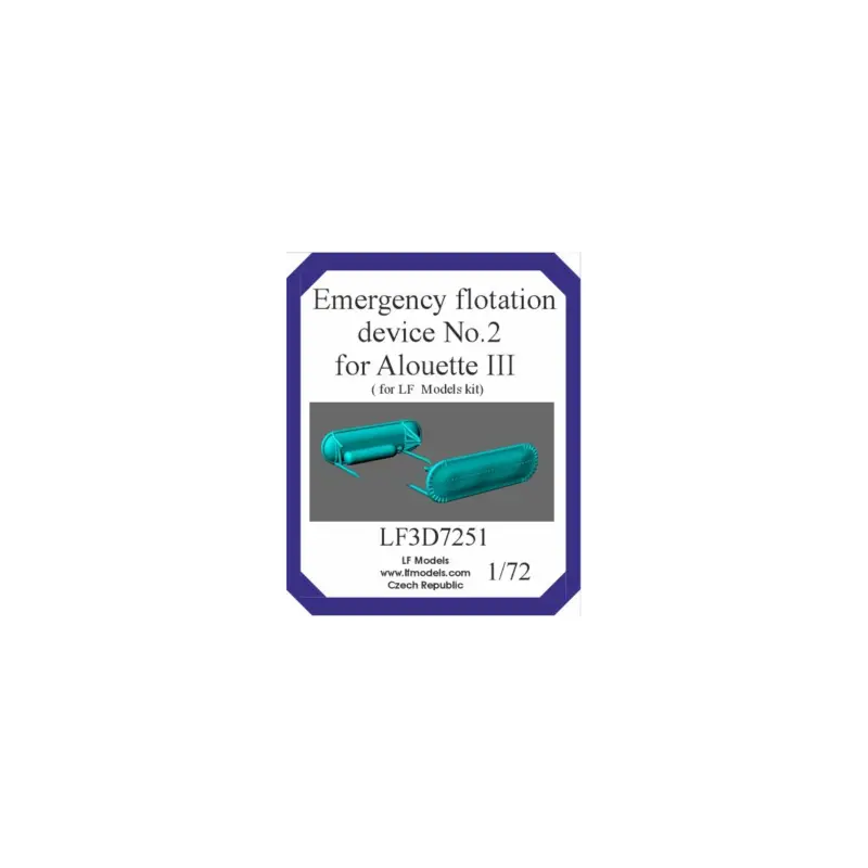 Emergency flotation device No.2 for Alouette III 3D printed accessories for Alouette III of LF Models kits. Flitsaanbieding