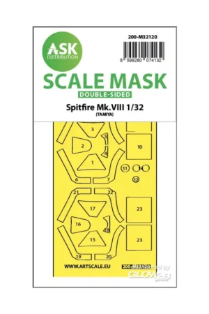 Spitfire Mk.VIII double-sided express fit mask for Tamiya Betaalbaar