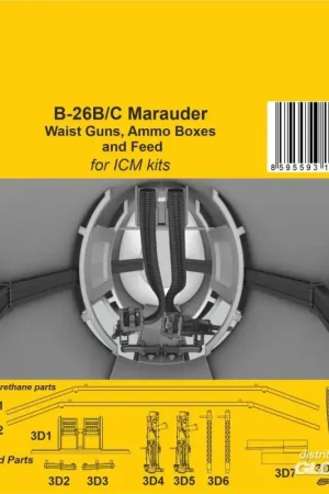 Betaalbaar B-26B/C Marauder Waist Guns, Ammo Boxes and Feed / for ICM kit
