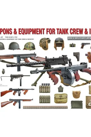 Amerikaanse wapens en uitrusting voor tankbemanning en infanterie Figuren Weekendaanbieding