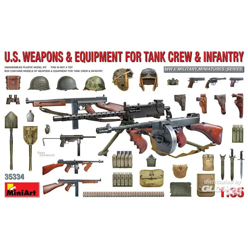 Amerikaanse wapens en uitrusting voor tankbemanning en infanterie Figuren Weekendaanbieding