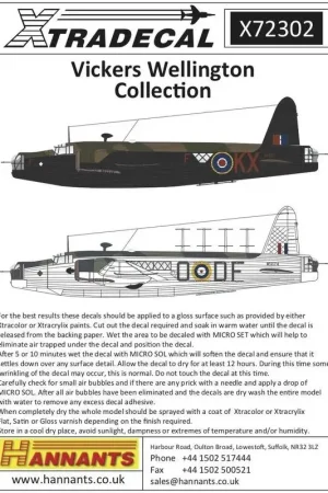 Sticker Vickers Wellington Mk.I (8)L4272 LY-G 149(East India) Sqn RAF Mildenhall 1939;L7842 KX-T 311(Czechoslovak) Sqn RAF Honni Dagaanbieding