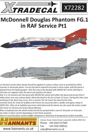 Finale Uitverkoop Sticker NIEUW voor de komende Airfix kitMcDonnell-Douglas Phantom FG.1 in dienst van RAF