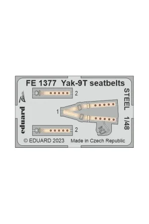 Yakovlev Yak-9T seatbelts STEEL 1/48 (designed to be used with Zvezda kits Accessoire Merkproduct