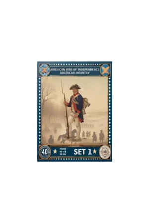 Goedkoop Figure AMERICAN WAR OF INDEPENDENCE AMERICAN INFANTRY SET 1 28mm Figuren