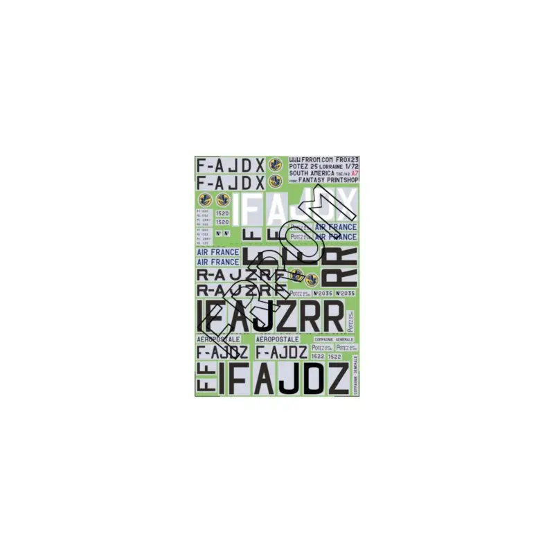 Frrom fr0x23 potez 25 south america aircraft decals (size a7). Weekendaanbieding