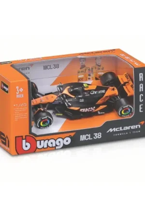 Gecertificeerd Mclaren f1 mcl38 mercedes team mclaren 4 lando norris 2024 (premium packaging with helmet)