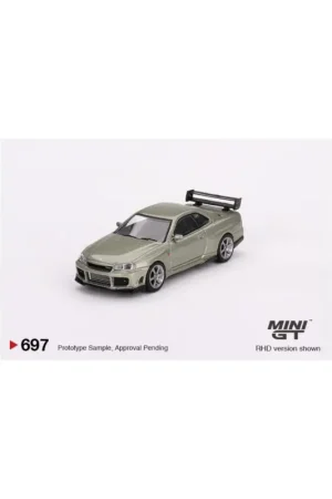 Mini gt 697 miniature nissan skyline gt-r (r34) tommykaira rz millenium jade 1/64 Miniatuur Bestseller