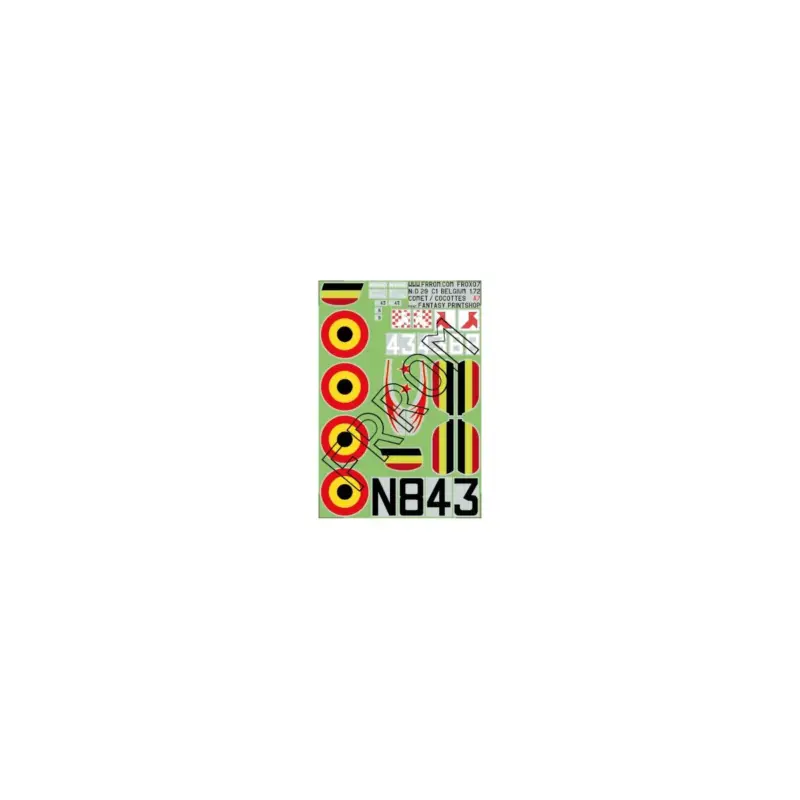 Frrom fr0x07 model planes decals nieuport 29 belgium (a7) 1/72 Tijdelijk Beschikbaar