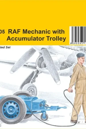 RAF Mechanic with Accumulator Trolley Schaalmodel Lage Kosten