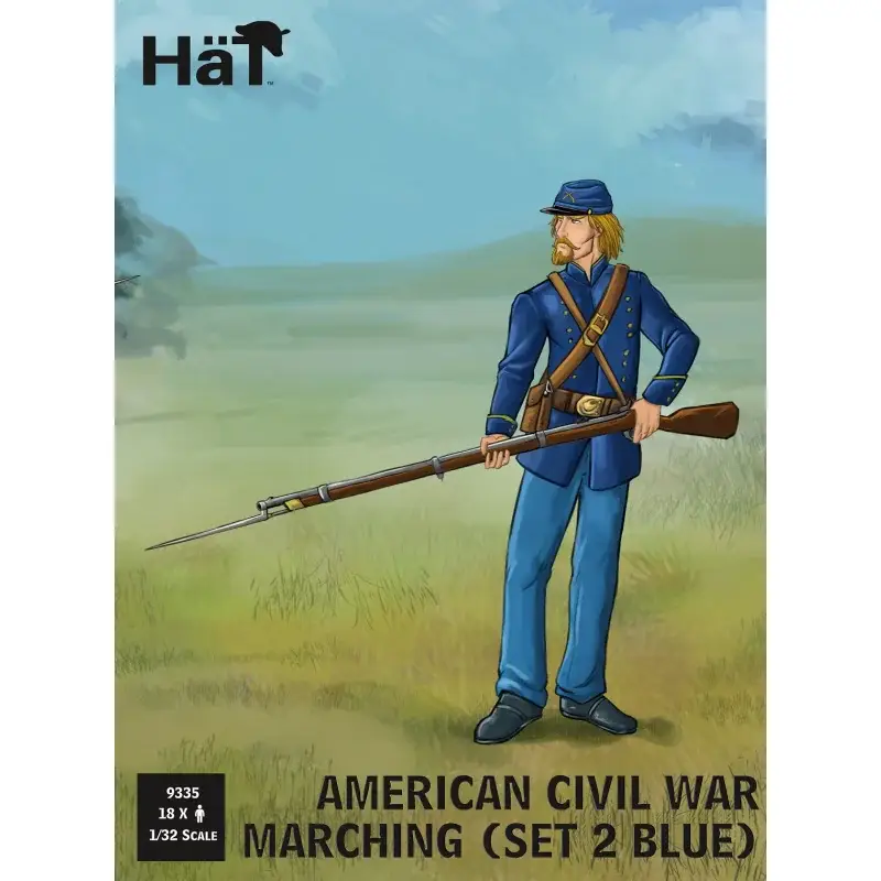 Op = Op ACW Marching set 2 molded in Dark blue color like ACW Union army Figuren
