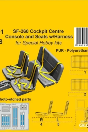 Goedkoop SF-260 Cockpit Center Console and Seats w/Harness / for SH kits