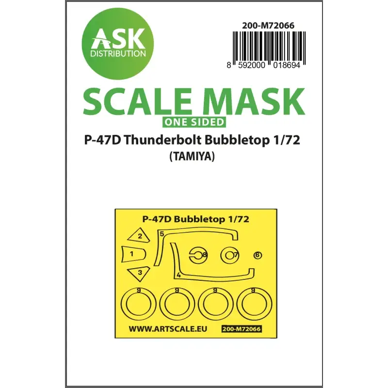 Fabrieksprijs P-47D Thunderbolt Bubbletop one-sided express mask for Tamiya Accessoire
