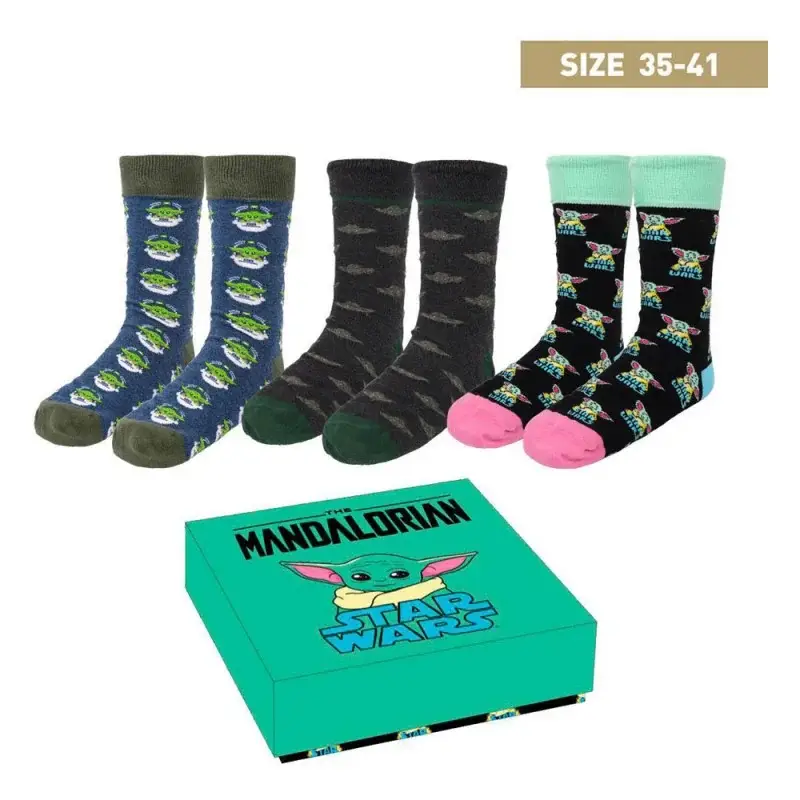Superprijs Star Wars: The Mandalorian pack 3 pairs of Grogu socks 35-41