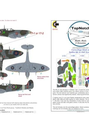 Beperkte Voorraad Supermarine Spitfire Mk.Vc RAF Europe camouflagepatroon verfmaskers Accessoire