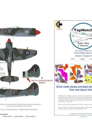 Aanbieding Hawker Tempest Mk.II camouflagepatroon verfmasker Eduard, Special Hobby Accessoire
