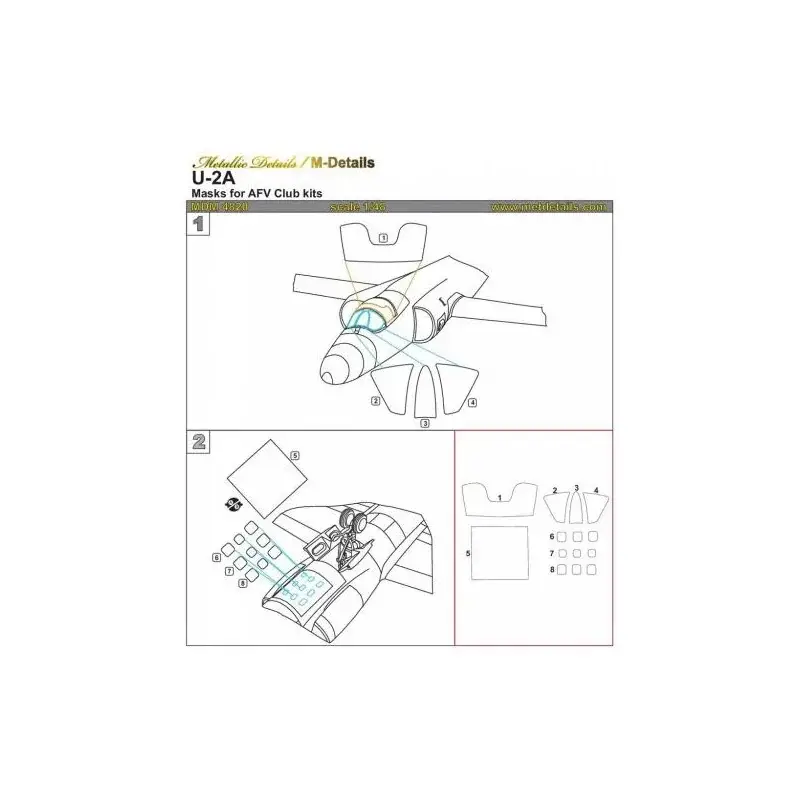 Lockheed U-2A-maskers (ontworpen voor gebruik met AFV Club-kits) Accessoire Lage Prijs